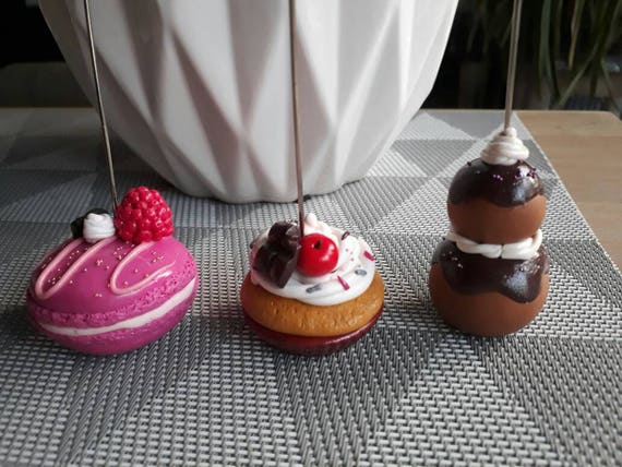 Macaron Raspberry Fimo Place Markers Tableware Birthday Etsy