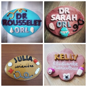 Professional badges, nurse, nursing assistant, doctor... to personalize with name and profession, gift