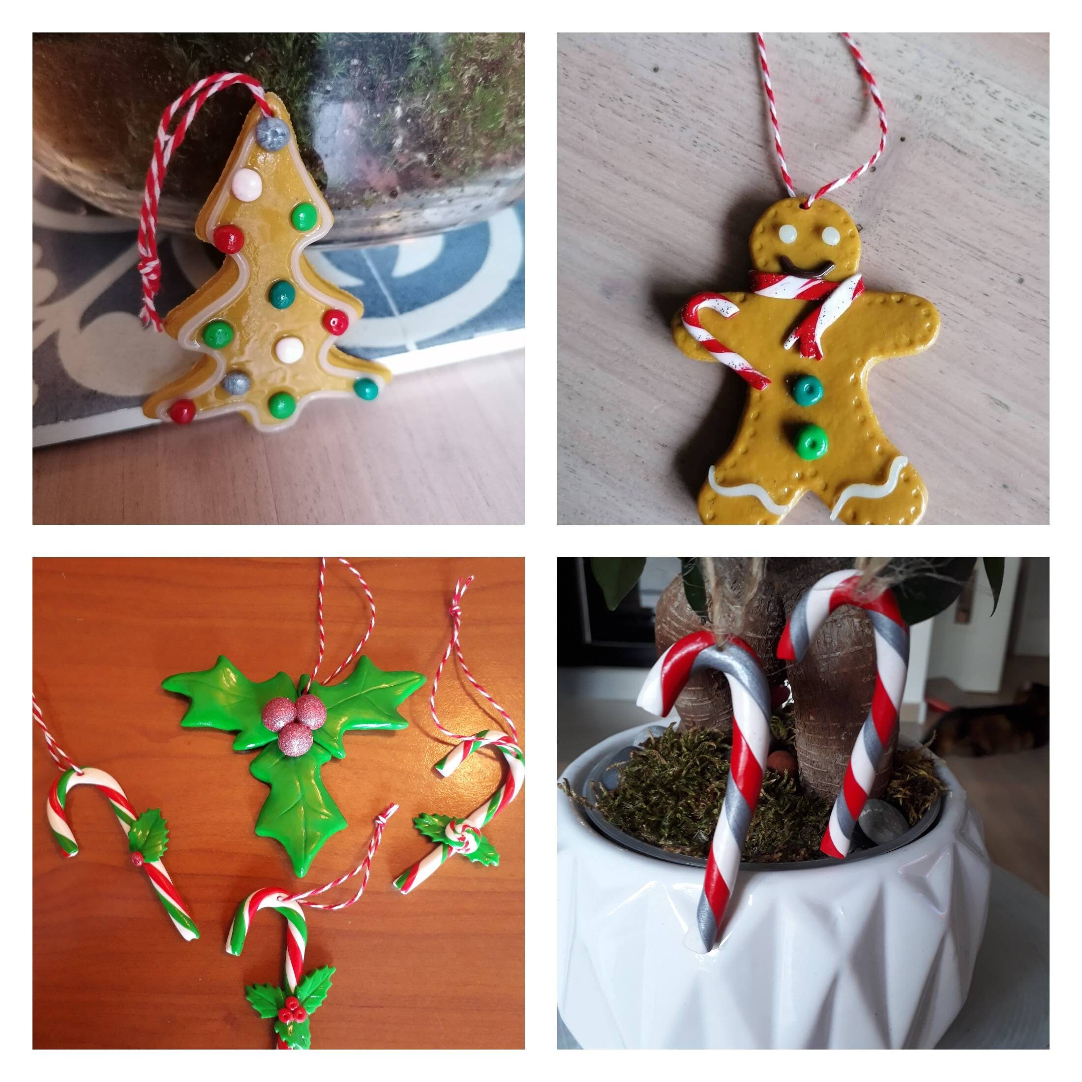 Feuilles de Houx, Sucres d'orge, Mr Biscuit, Sapin à Suspendre Dans Votre Noël, Décoration Christmas