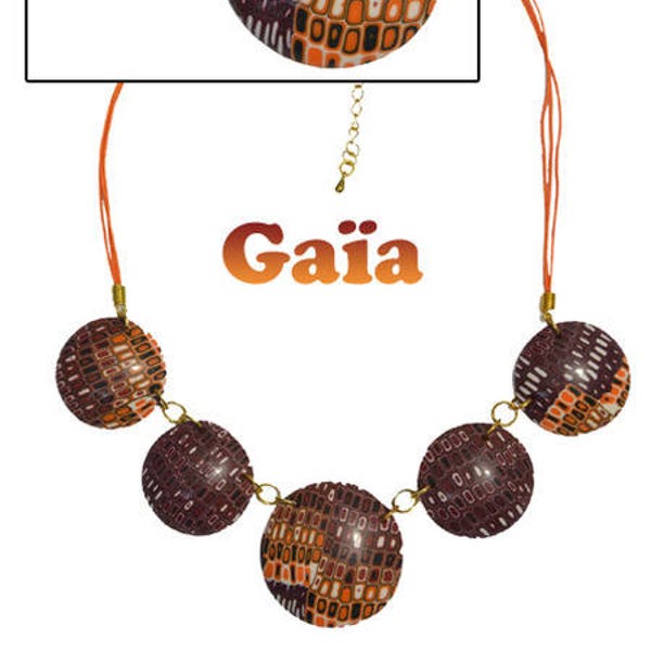 Gaïa (collier en argile polymère)