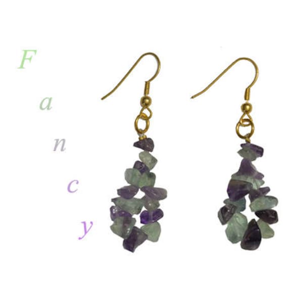 Amethyst and Fluorite Earrings