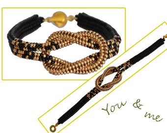 Bracelet "You & me" (plusieurs couleurs au choix), tissage