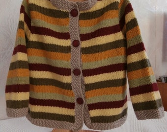 Vest 2 years in hand knitted wool