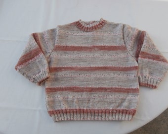 Pull enfant 2 ans en laine tricoté à la main