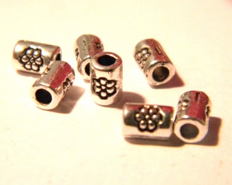 50 spacer bead silver, metal bead spacer 5 mm, silver, Pearl bead A130-1