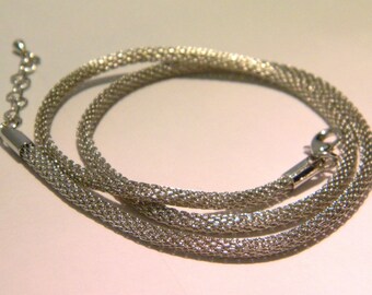 Snake chain necklace hollow inside - steel-grey - D36-2
