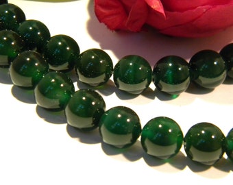abalorio de piedra natural, abalorio de ágata, abalorio de 10 mm, ágata natural, 9 piezas, verde, gemas de piedra fina - Q224-4