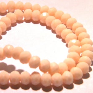 40 glass beads pumpkin faceted - 6 mm - way &quot;jade&quot; - light salmon pink - F129