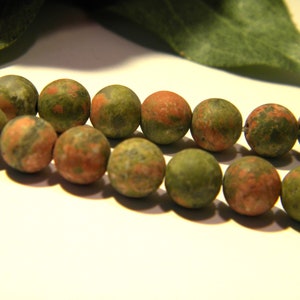 30 frosted unakite beads - matte bead - 6 mm unakite bead - fine stone gem - natural stone bead Q180-4