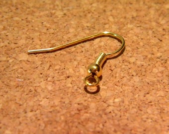 100 hooks hook earring, gold plated 18 mm BC1