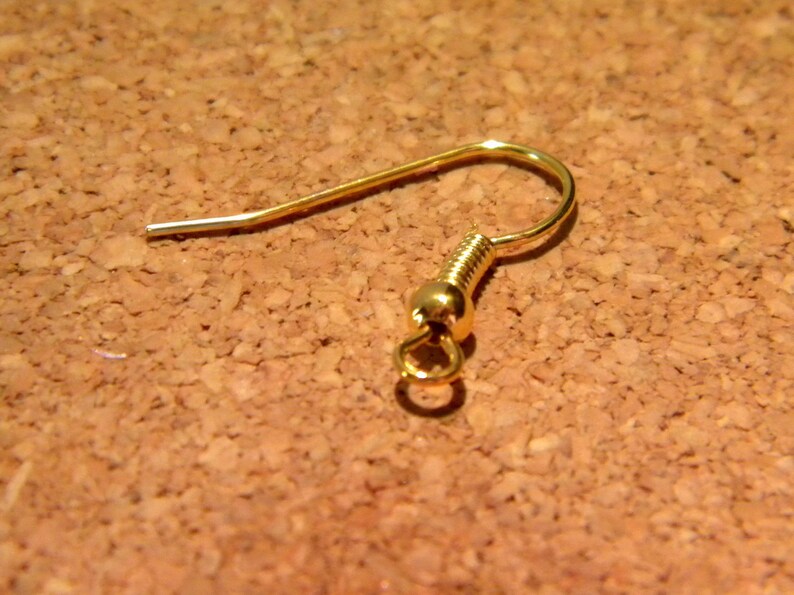 100 hooks hook earring, gold plated 18 mm BC1 image 1