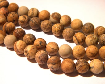 20 bead - 6 mm frosted Jasper - Jasper frosted - gems stones - raw effect - H39