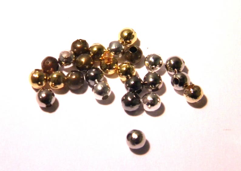 200 perles métal de séparation 4 mm perle entretoise argenté, doré, platine, bronze G28 image 2