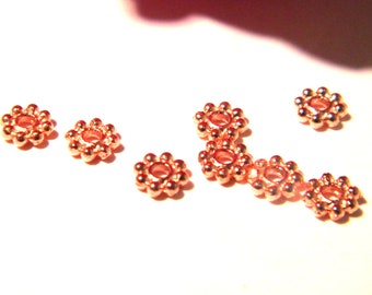 50 spacer bead rose gold, metal bead, spacer bead, 5 mm, rose gold, 15-2 star bead