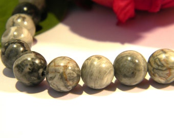 10 8 mm jasper pearl - fine stone gem - natural stone - jasper - 8 mm pearl - Q218