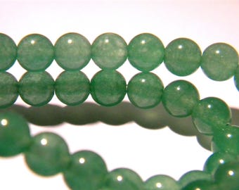 jade natural gemstone - green - 6 mm stone - PG163 20 beads