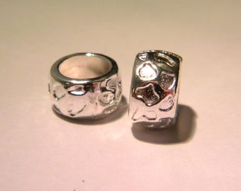 10 bead metal washer -13 mm -metal -Tibetan pearl- silver- PE268