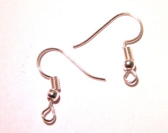 100 18 mm bright silver ear hooks - support earring - BO - BC2 support