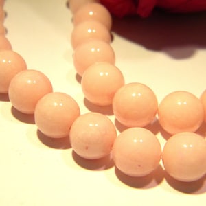 10 natural mashan jade beads 10 mm - cream pink - fine stone gem - jade 10mm - Q187-3