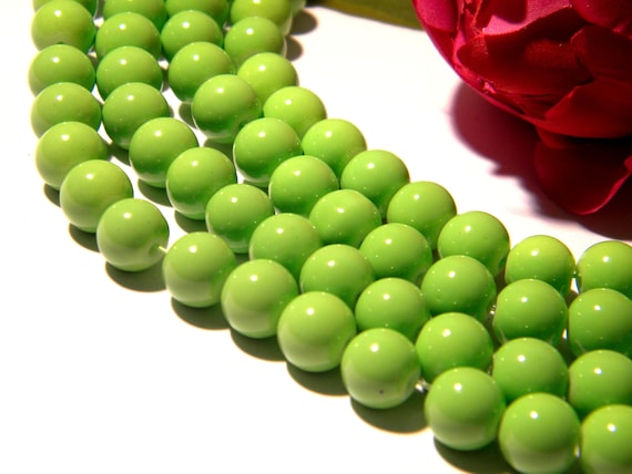 Rondes Vert Lot 30 PERLES EN VERRE CRAQUELE 8mm