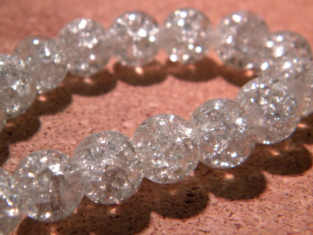 40 Perles En Verre Craquelé, Perle Verre 10 Mm-perle Transparent- Perle