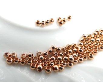 50 beads 3 mm - rose gold bead - spacer spacer bead - rose gold separation bead - Q382-4