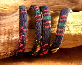 90 CM cotton cord ethnic 6 mm - Blue Navy - 2