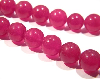 Perla di giada, perla di pietra naturale, perla 10 mm, giada naturale, , 12 Pz , camelia, gemme gemme pietre fini - A316