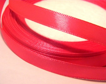 22 M satin ribbon 10mm - satin ribbon in spool - fuchsia satin ribbon - SA10 - 1