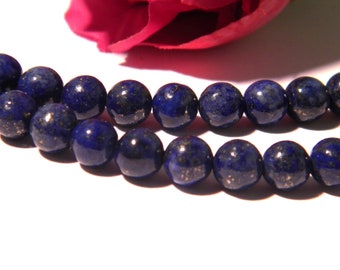 15 perle lapis lazuli - 6 mm - pierre fine - gemmes - pierre naturelle - lapis lazuli -  H43