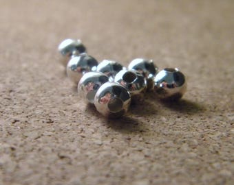 set of 100 spacer beads silver plated 4 mm - 20 kt