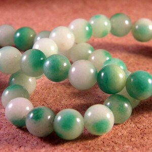 Jade 2 X 10 in 8 mm - gem stone - JAD9 green and ivory tones
