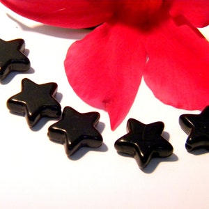 15 beads star howlite 15 mm - black - howlite - star - resin howlite way - Q13