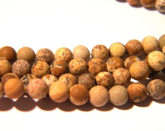 22 bead - 4 mm frosted Jasper - Jasper frosted - gems stones - raw effect - H38