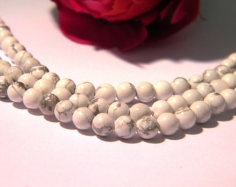 20 beads natural howlite - 4 mm - gems - gemstones - genuine - white howlite - H71