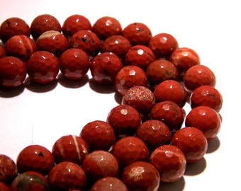 10 PERLE PIERRE NATURELLE JASPE ROUGE GOUTTE 15mm NATURAL STONE BEADS RED JASPER 