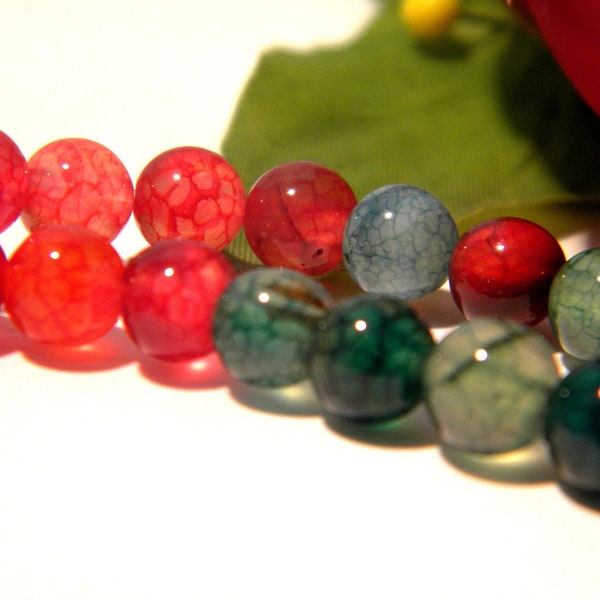 46 perle tourmaline 4 mm, tourmaline veine dragon ,perle pierre naturelle, gemme, pierre naturelle, rouge vert , Q88