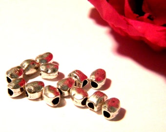 50 spacer bead silver, metal bead spacer 5 mm, silver, olive Pearl bead A8