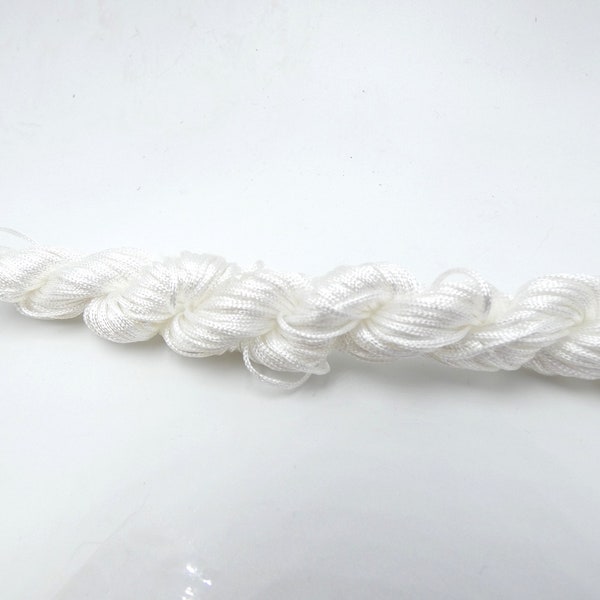 24 M Fil cordon nylon 1 mm macramé Shamballa- blanc - BJ