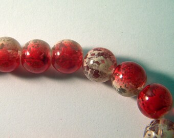 10 pearls glass trefilee 10 mm red n ° 4
