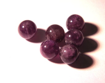 5 Amethyst beads 10 mm purple - round - gemstone - Amethyst - G269 gemstone