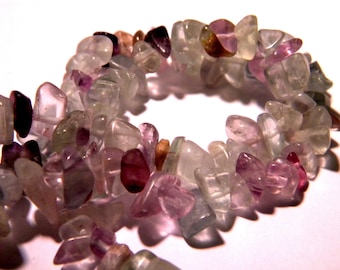 100 bead-flea nuggets 4 to 10 mm-transparent purple green fluorite- gemstones fine stones F27