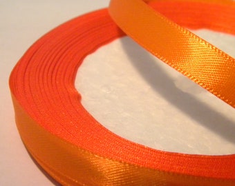 22 M satin ribbon 10mm - satin ribbon in spool - orange satin ribbon - SA10 - 6