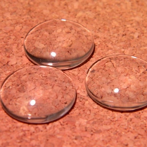 20 domed glass cabochons - 11.5mm - round transparent magnifying glass PF49-A