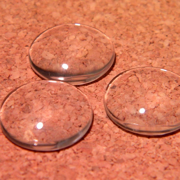 20 cabochons bombé en verre- 11.5mm- rond en verre transparent loupe   PF49-A