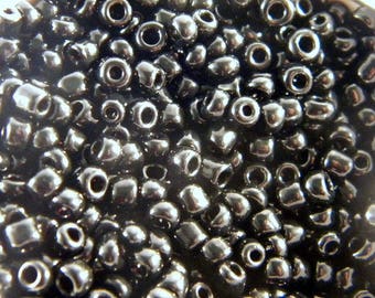 20 gr perles de rocaille verre 4 mm noir ROC13
