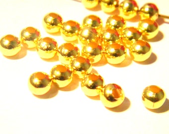 100 separation beads -golden pearl- 5 mm- spacer bead- metal pearl - Q108