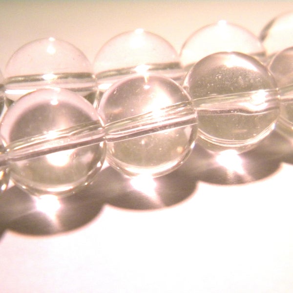 30 perles verre-transparent - 12 mm- perle de verre - glass beads - translucide -G72