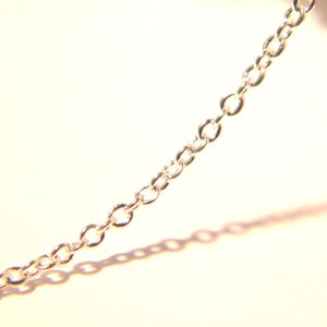 May include: A silver chain necklace with a delicate, linked design.