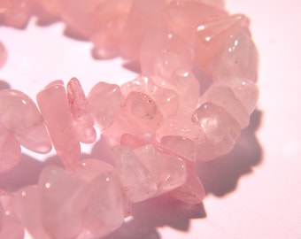 100 beads chips nuggets 4-10 mm - rose quartz - gems gemstones F29